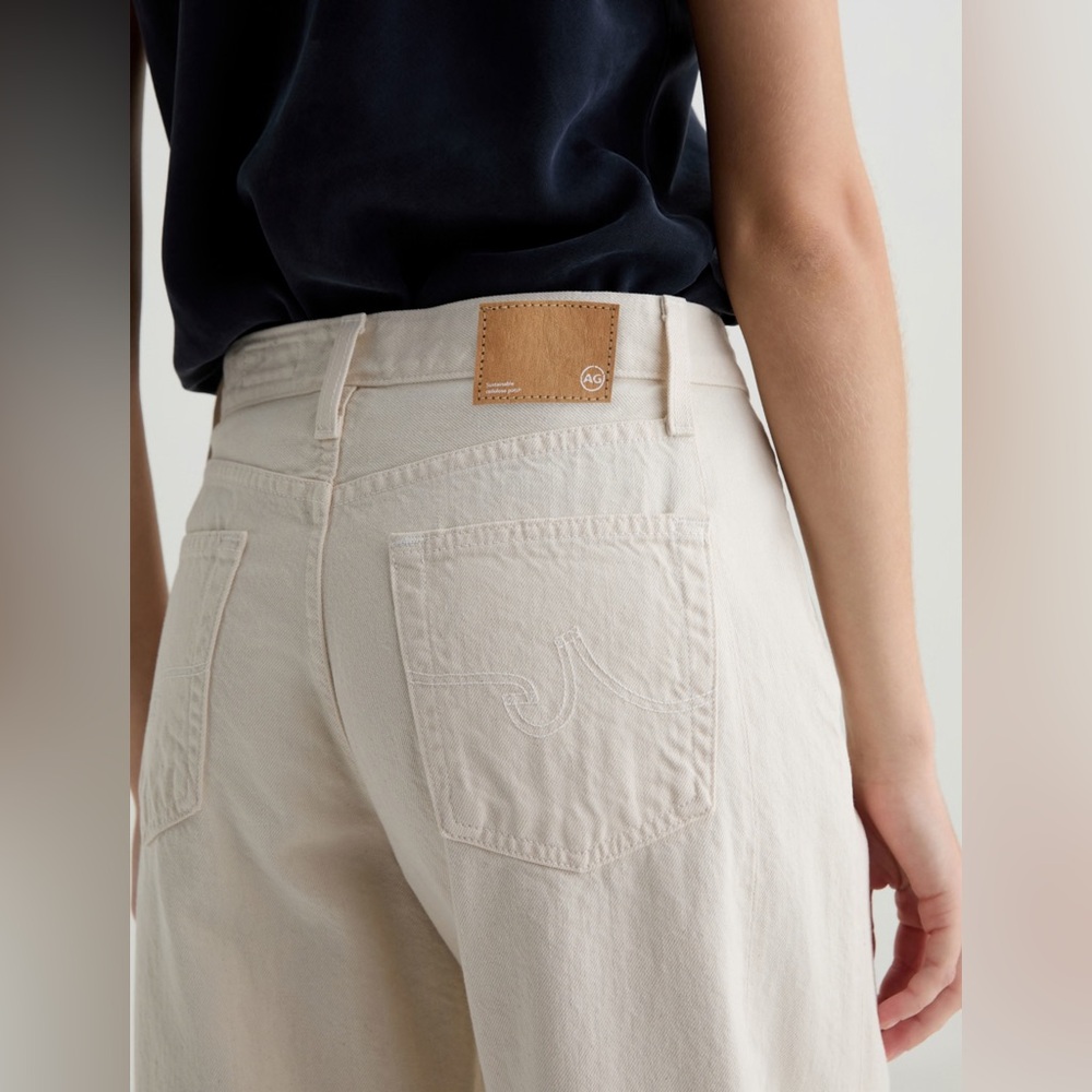 Ag Adriano Goldschmied Hattie Crop Jean High-Rise Barrel in Opal Stone size 27 - Picture 5 of 13